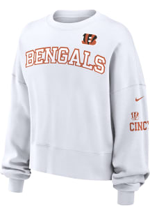 Nike Cincinnati Bengals Womens White Oversized Primetime Crew Sweatshirt