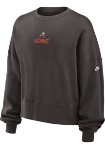 Nike Cleveland Browns Womens Brown Rewind Oversized Crew Sweatshirt