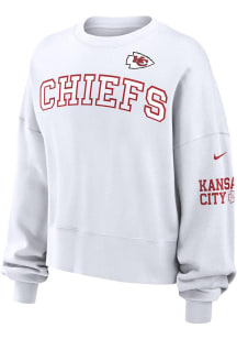 Nike Kansas City Chiefs Womens White Oversized Primetime Crew Sweatshirt