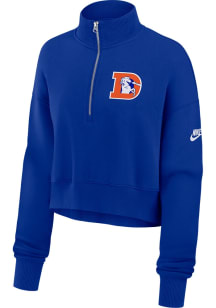 Nike Denver Broncos Womens Blue Rewind Pheonix Qtr Zip