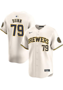 Oliver Dunn Nike Milwaukee Brewers Mens White Home Limited Baseball Jersey