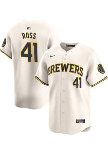 Joe Ross Nike Milwaukee Brewers Mens White Home Limited Baseball Jersey
