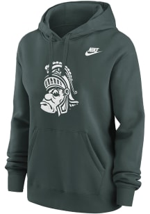 Nike Michigan State Spartans Womens Green Club Hooded Sweatshirt