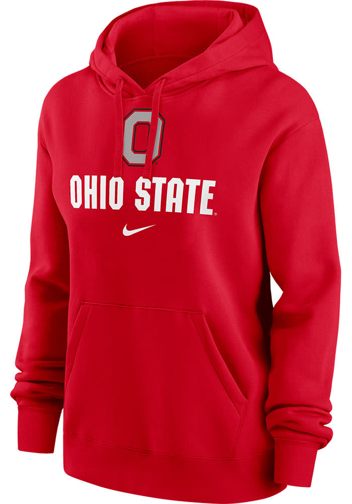 Nike Ohio State Buckeyes Womens Red Club Hooded Sweatshirt