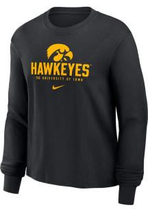 Womens Iowa Hawkeyes Black Nike Boxy LS Tee