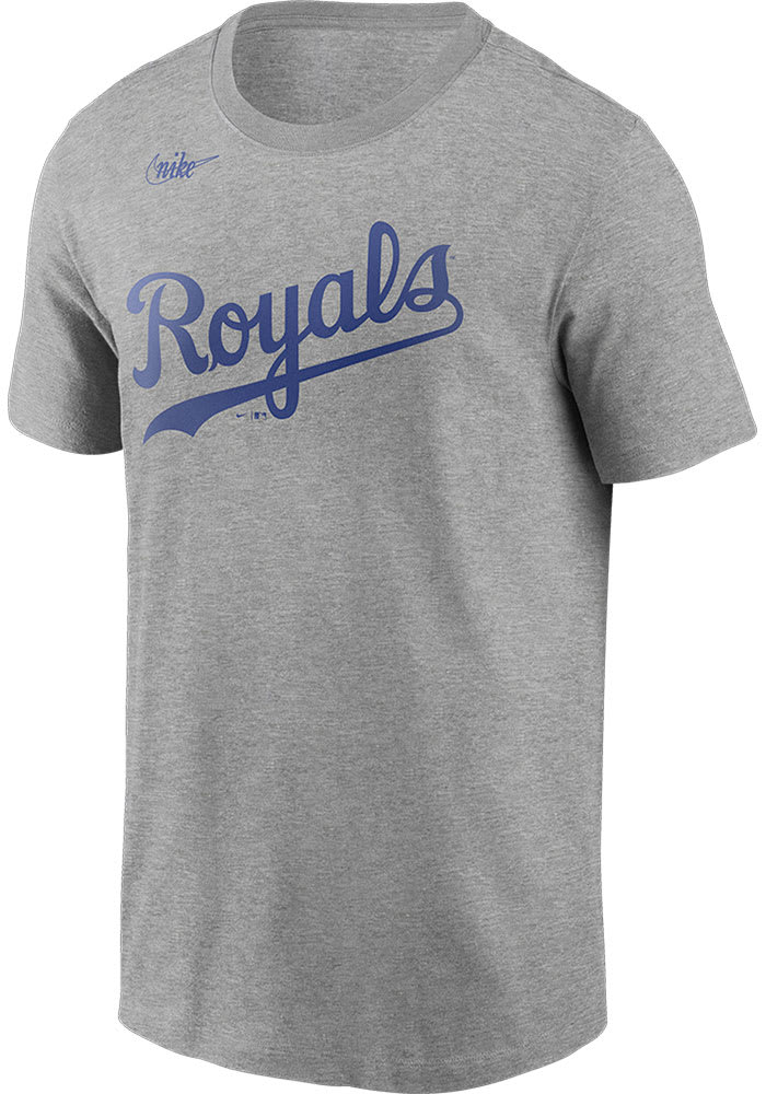 Nike Kansas City Royals Grey Coop Wordmark Short Sleeve T Shirt