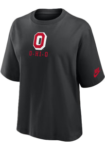 Ohio State Buckeyes Black Nike Boxy Short Sleeve T-Shirt