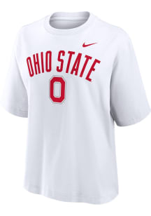 Ohio State Buckeyes White Nike Boxy Short Sleeve T-Shirt