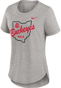 Ohio State Buckeyes Grey Nike Legacy Short Sleeve T-Shirt