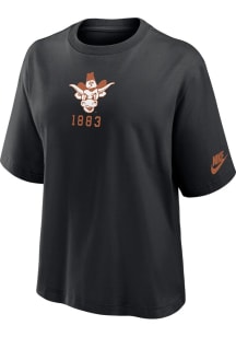 Nike Texas Longhorns Womens Black Boxy Short Sleeve T-Shirt