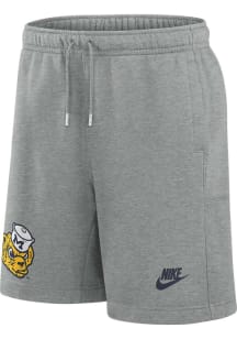 Mens Michigan Wolverines Grey Nike Fleece Graphic Shorts