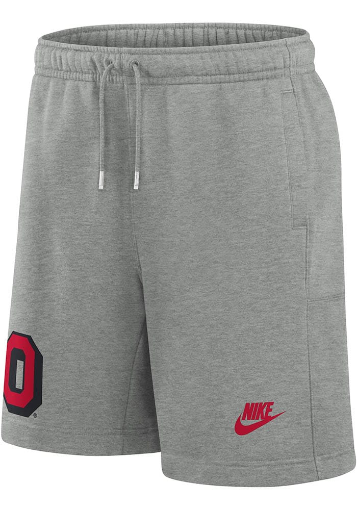 Nike Ohio State Buckeyes Mens Grey Fleece Graphic Shorts