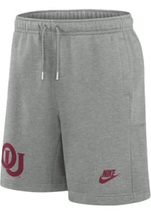 Nike Oklahoma Sooners Mens Grey Fleece Graphic Shorts