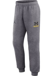 Mens Michigan Wolverines Grey Nike Jordan Club Fleece Jogger Sweatpants