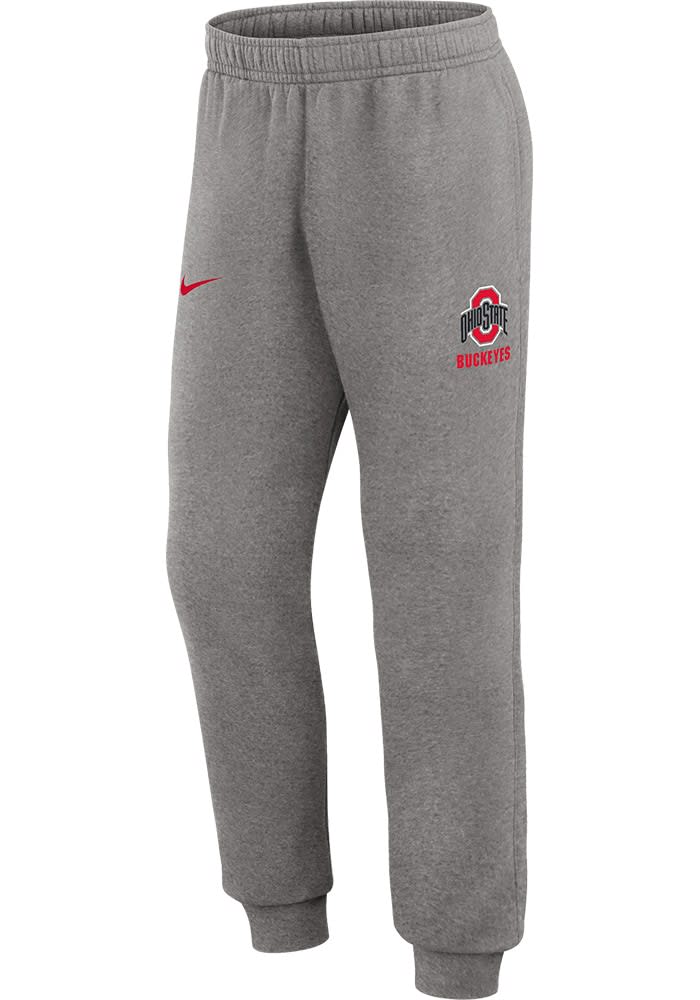 Nike Ohio State Buckeyes Mens Grey Club Fleece Jogger Sweatpants