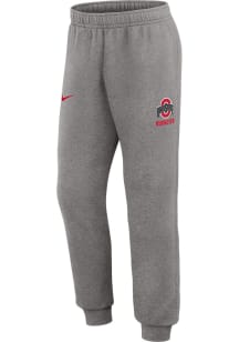 Mens Ohio State Buckeyes Grey Nike Club Fleece Jogger Sweatpants