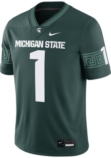 Mens Michigan State Spartans Green Nike Home Game Design Football Jersey