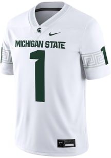 Mens Michigan State Spartans White Nike Road Game Football Jersey