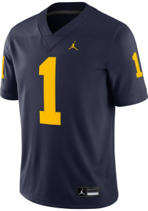 Mens Michigan Wolverines Navy Blue Nike Jordan Home Game Football Jersey