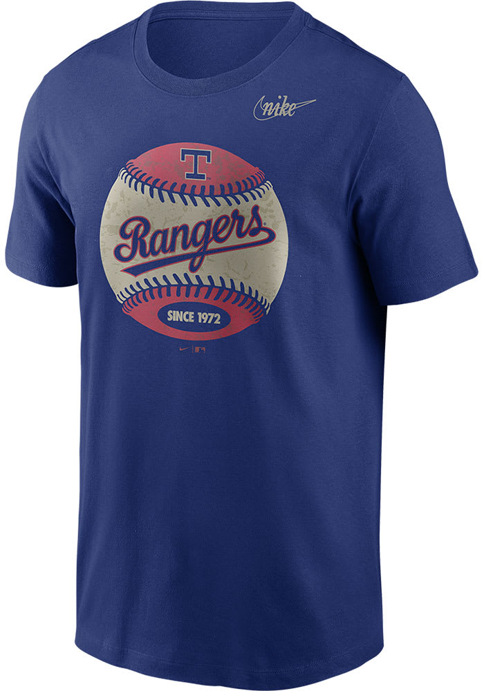 Nike Texas Rangers Blue Coop Baseball Short Sleeve T Shirt