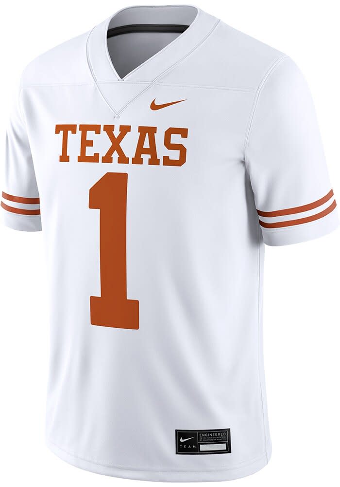 Nike Texas Longhorns WHITE Road Game Jersey - 173207368