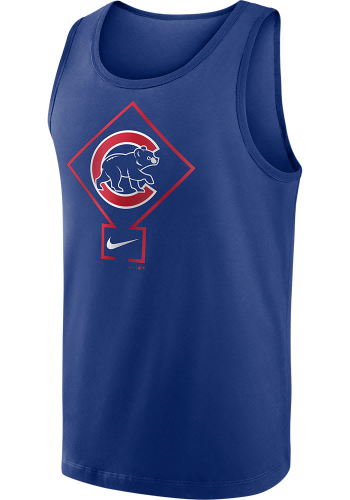 Nike Chicago Cubs Mens Blue Diamond Short Sleeve Tank Top