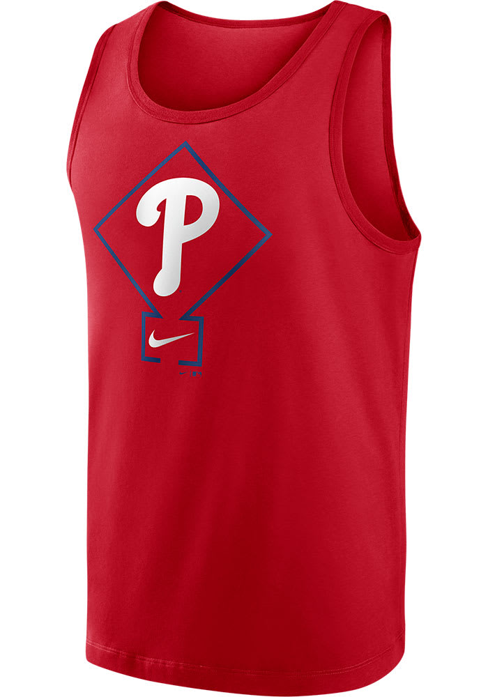 Nike Philadelphia Phillies Mens Red Diamond Short Sleeve Tank Top