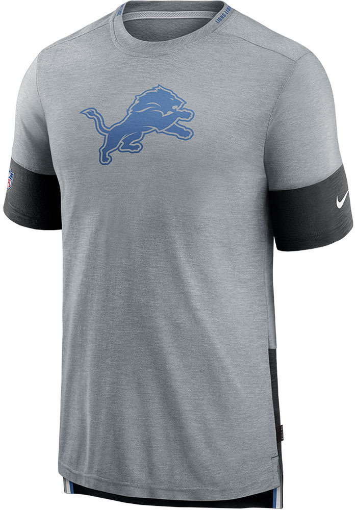 Nike Detroit Lions Grey Sideline Logo Player SS Short Sleeve T Shirt