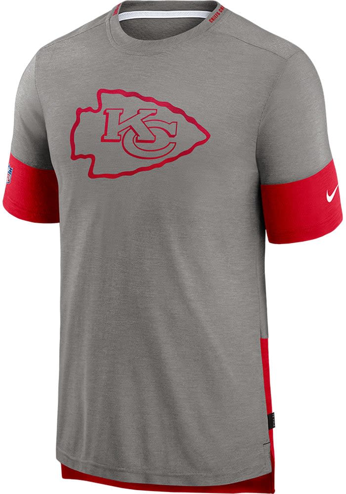 Nike Kansas City Chiefs Grey Sideline Team Logo Player Long Sleeve