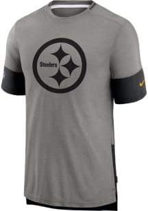 Nike Pittsburgh Steelers Grey Sideline Logo Player SS Short Sleeve T Shirt