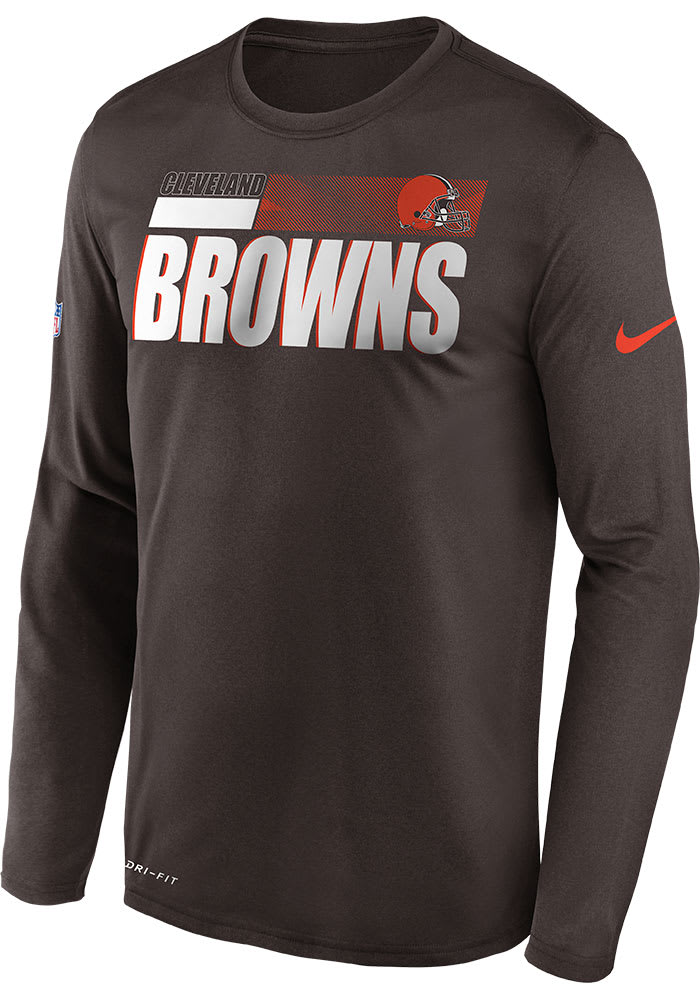 Nike Cleveland Browns Brown Sideline Logo Legend Long Sleeve T-Shirt