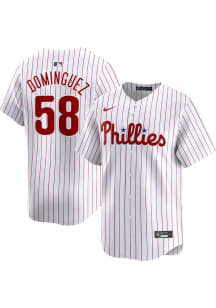 Seranthony Dominguez Nike Philadelphia Phillies Mens White Home Limited Baseball Jersey