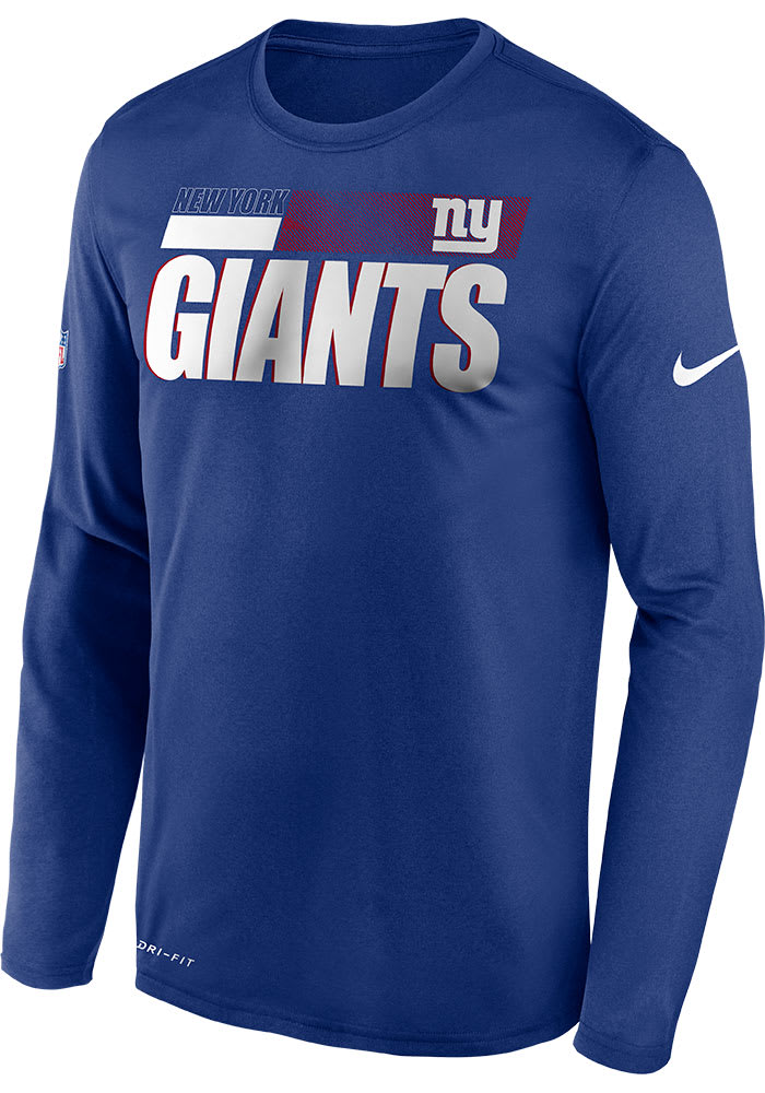 Nike New York Giants Blue Sideline Logo Legend Long Sleeve T-Shirt