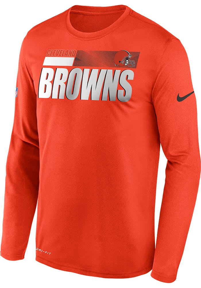Nike Cleveland Browns Orange Sideline Logo Legend Long Sleeve T-Shirt
