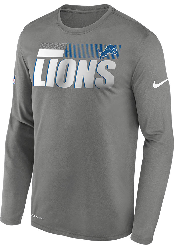 Nike Men's Detroit Lions Sideline Velocity Blue Long Sleeve T-Shirt