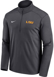 Nike LSU Tigers Mens Anthracite Pacer Long Sleeve Qtr Zip Pullover
