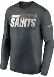 Nike New Orleans Saints Grey Sideline Logo Legend Long Sleeve T-Shirt