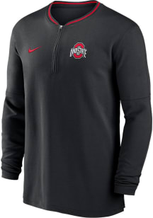 Nike Ohio State Buckeyes Mens Black Sideline Coach Long Sleeve Qtr Zip Pullover