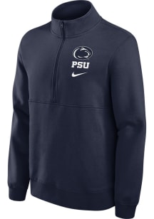 Mens Penn State Nittany Lions Navy Blue Nike Club Fleece Qtr Zip Pullover