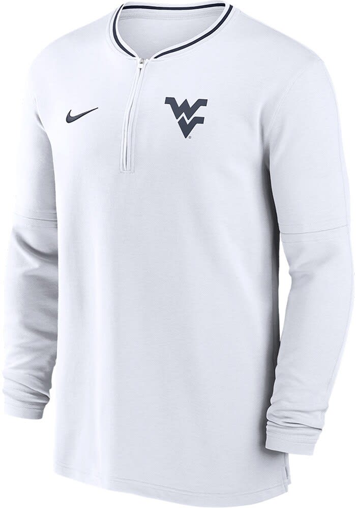 Nike West Virginia Mountaineers Mens Sideline Coach Pullover - WHITE