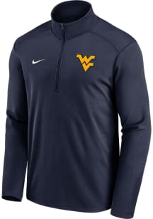 Nike West Virginia Mountaineers Mens Navy Blue Pacer Long Sleeve Qtr Zip Pullover