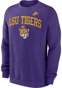 Nike LSU Tigers Mens Purple Legacy Arch Long Sleeve Crew Sweatshirt