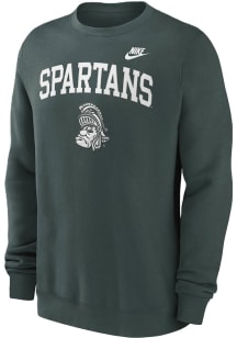 Mens Michigan State Spartans Green Nike Legacy Arch Crew Sweatshirt