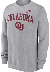 Nike Oklahoma Sooners Mens Grey Legacy Arch Long Sleeve Crew Sweatshirt