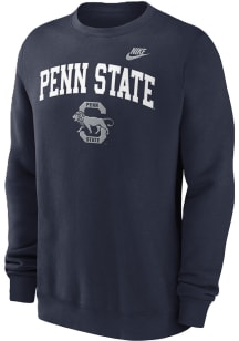 Mens Penn State Nittany Lions Navy Blue Nike Legacy Arch Crew Sweatshirt