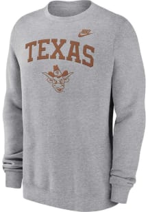 Nike Texas Longhorns Mens Grey Legacy Arch Long Sleeve Crew Sweatshirt