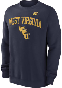 Nike West Virginia Mountaineers Mens Navy Blue Legacy Arch Long Sleeve Crew Sweatshirt