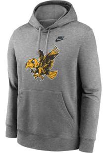 Mens Iowa Hawkeyes Grey Nike Legacy Club Hooded Sweatshirt