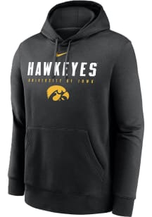 Mens Iowa Hawkeyes Black Nike Dynamic Mascot Hooded Sweatshirt