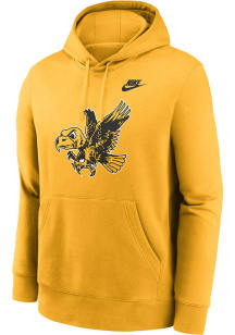 Mens Iowa Hawkeyes Gold Nike Legacy Club Hooded Sweatshirt